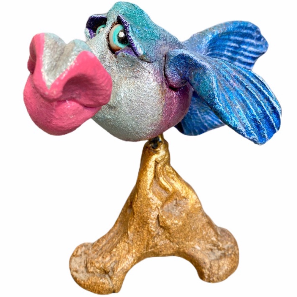 Vintage Anthropomorphic Fish Figure Art Sculpture Whimsical Folk Art - Picture 3 of 16
